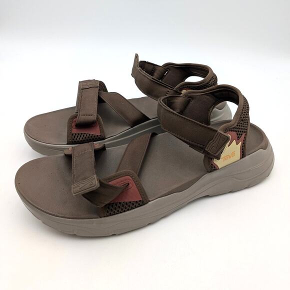 Teva Zymic Platform Slide Sandals Open Toe Men\'s Palm/Red Rock Size US13 EU47 main image 8